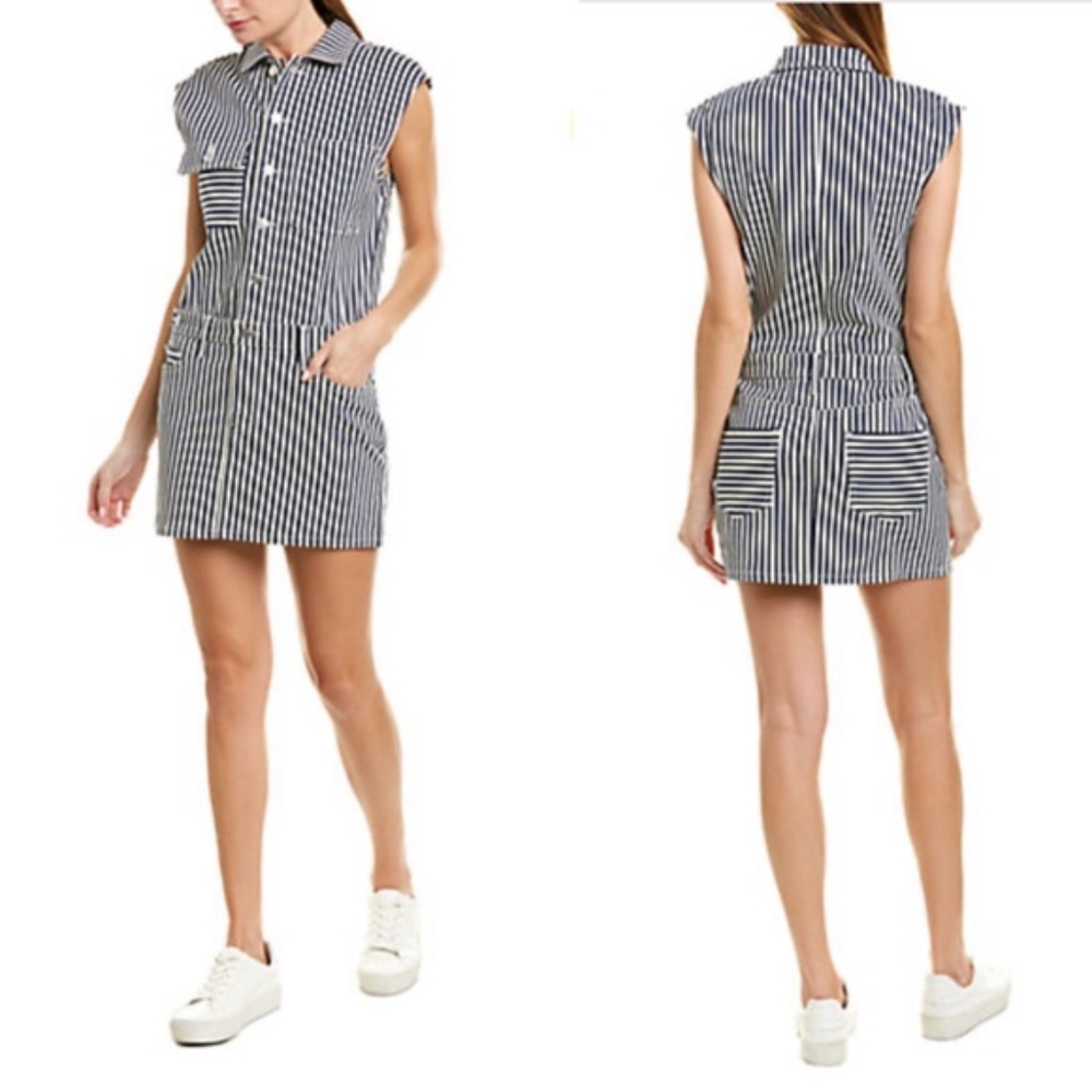 NWT Current Elliot Stripe Jumpsuit Denim Dress!!